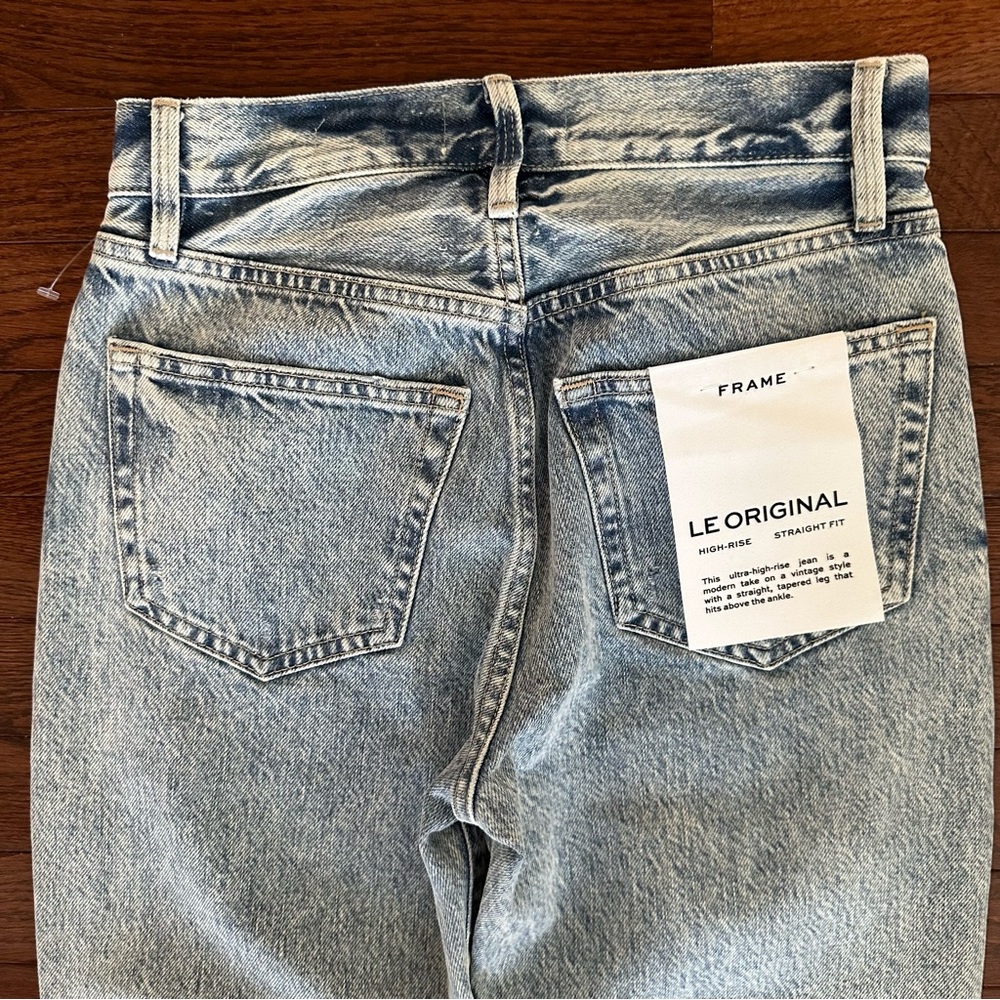 FRAME DENIM Le Original High Rise Slim Straight Leg Jeans Richlake - Picture 5 of 8